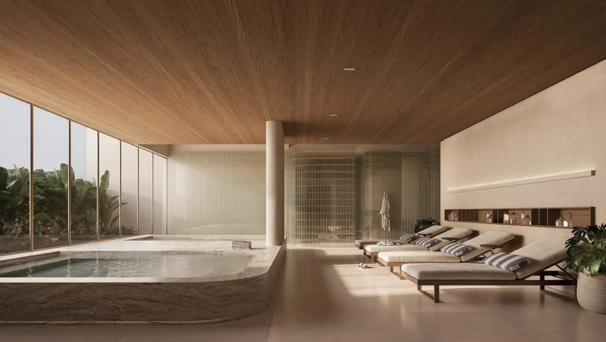 Spa com hidromassagem e float pool